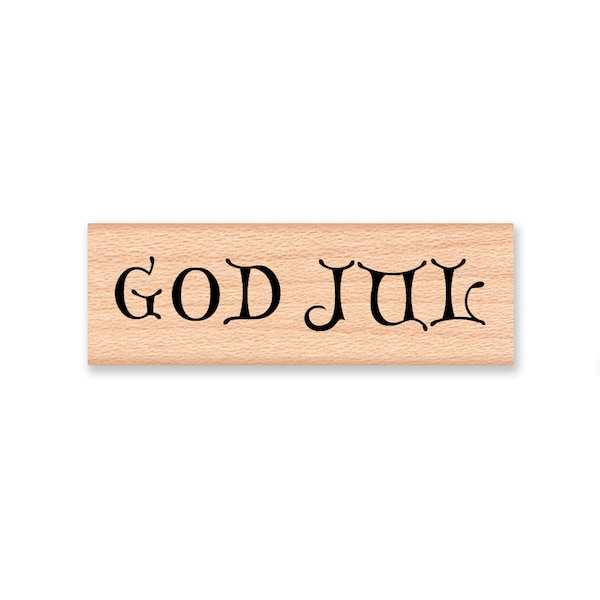 GOD JUL (Merry Christmas) - Wood Mounted Rubber Stamp (mcrs 10-08)
