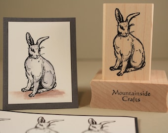RABBIT Rubber Stamp~Bunny Sketch~Spring or Easter DIY Craft Stamp~Wood mounted rubber stamp (20-18)
