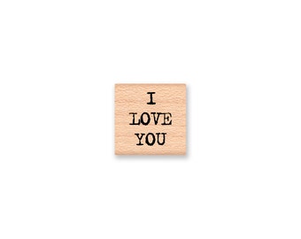 I LOVE YOU~Rubber Stamp~Small Love Stamp~Wedding~Valentine~Anniversary Words Saying Sentiment~Wood Mounted (18-19)