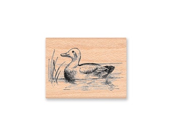 DUCK Rubber Stamp~Mallard Duck on lake~Rustic~Father's Day~Dads Birthday~Ducks~Lake Life~Cabin Cottage Decor (36-05)