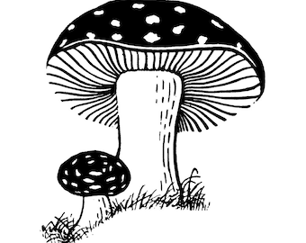 Mushrooms Cling Rubber Stamp~Toadstool~Wild Mushroom~Polka dots~speckeled fly aragic~gnome or fairy house~Unmounted Cling Stamp(50-21)