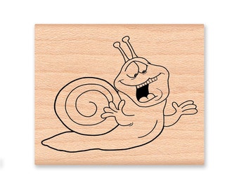 SNAIL MAIL Rubber Stamp~Slow Mail~Happy Mail~Mail Art~Mail Delivery USPS~Available in Large or Small Size~Wood Mounted Rubber Stamp (03)