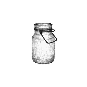 Vintage Glass Jar Cling Stamp~Small or Large Option~Preserve or Canning~Kitchen Home Decor~UNmounted Cling Stamp (56-04LG)(56-14SM)