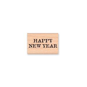 HAPPY NEW YEAR-new year sentiment- wood mounted rubber stamp (#33-41)