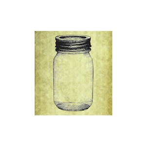 Vintage Jar Rubber StampAvailable in three sizesUnmounted Cling Stamp by Mountainside Crafts 56-20/18/09 image 2