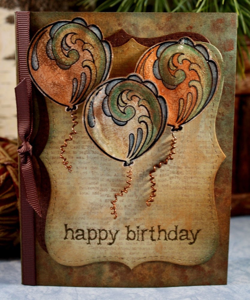 HAPPY BIRTHDAY - Wood Mounted Rubber Stamp (08-23) - Etsy