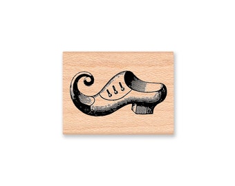 TINY PAIR ELF shoes-Stamp Set-two stamps left and right elf shoe-Wood Mounted Rubber Stamp (40-06/07)