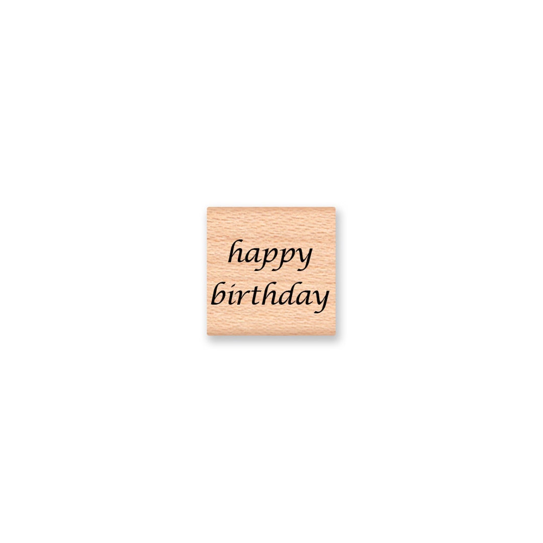 Happy Birthday -script Font - Wood Mounted Rubber Stamp - Etsy