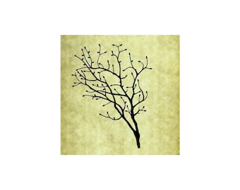 BUDDING BRANCH Rubber Stamp~Large Cling Stamp~Bare Branch~Branches~Spring or Fall~Christmas~Holiday~Thanksgiving~Autumn~Forest (53-13 )