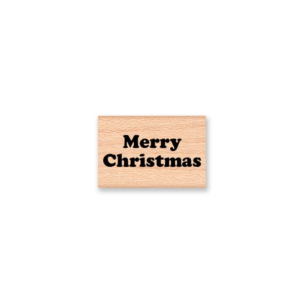 MERRY CHRISTMAS - Wood Mounted Rubber Stamp (mcrs 10-19)