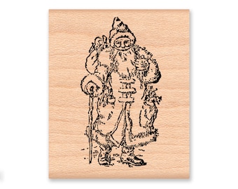 SANTA CLAUS Rubber Stamp~Old Fashioned Santa~Vintage~Christmas Eve~Old World~Santa with bag of gifts~Holiday Card Making~Gift Tags(36-31)