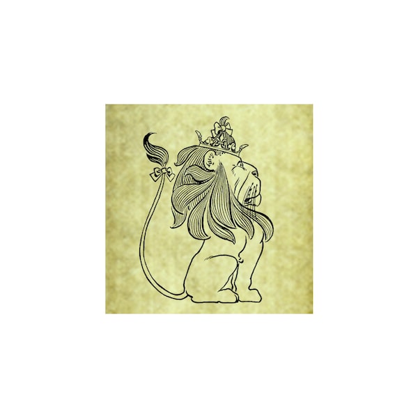 LION COURAGE Rubber Stamp~KING of the Forest~Wizard of Oz~Crown~Father's Day~Dad~ Promotion~Well Done~Cowardly Lion~Cling Stamp (53-02)