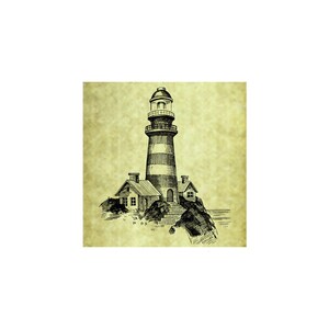 LIGHTHOUSE RUBBER STAMP~Unmounted Cling Stamp ~Vintage Ocean Sketch Illustration~Sea Coast~Nautical Decor~Seaside~Large  (53-07)