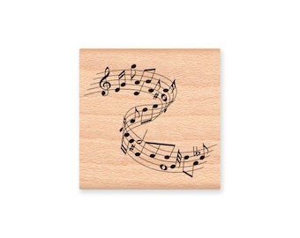 MUSICAL WAVE-Music Notes-wood mounted rubber stamp- (31-21)