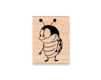 LADYBUG -two different sizes-choose one-small and large- wood mounted rubber stamp (large 03-10)(small 03-16)