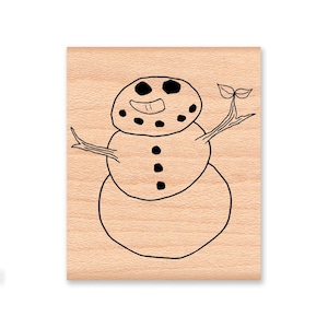 SNOWMAN RUBBER STAMP~Winter Snowman~Spring Snowman~Christmas or Holiday Stamp~Card Making~Mountainside Crafts (03-01)