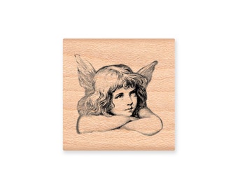 ANGEL-Vintage-Wood Mounted Rubber Stamp (MCRS 25-22)