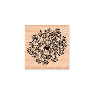 QUEEN ANNE'S LACE Rubber Stamp~Two stamp set flower and petal~Dandelion flower~Wood Mounted Rubber Stamp~Mountainside Crafts (40-01/40-02)