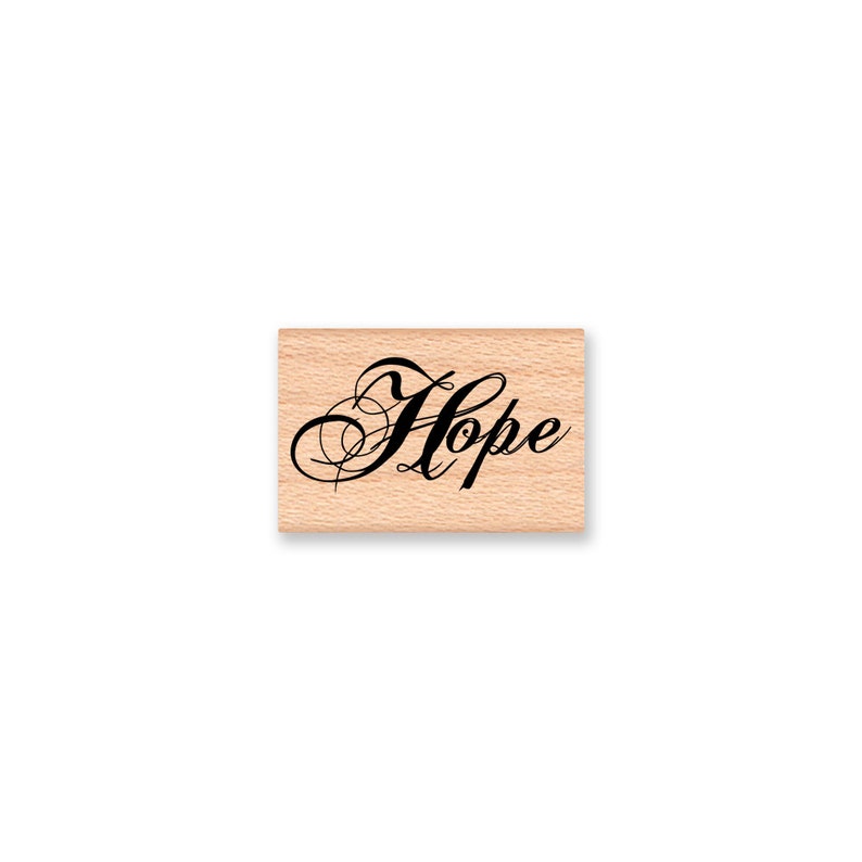 HOPE Rubber StampWordsGet WellThinking of YouWood Mounted Rubber Stamp by Mountainside Crafts 26-25 image 1