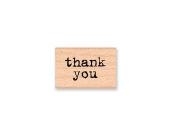 Thank you~Rubber Stamp~Vintage type font~Thank you Sentiment Saying~Wood mounted rubber stamps (13-33)