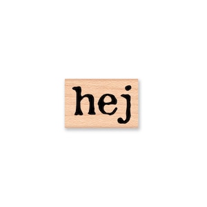 hej hi Swedish Stamp Scandinavian Hello Greeting letter writting snail mail Card Making crafts wood mounted Mountainside Crafts (33-45)