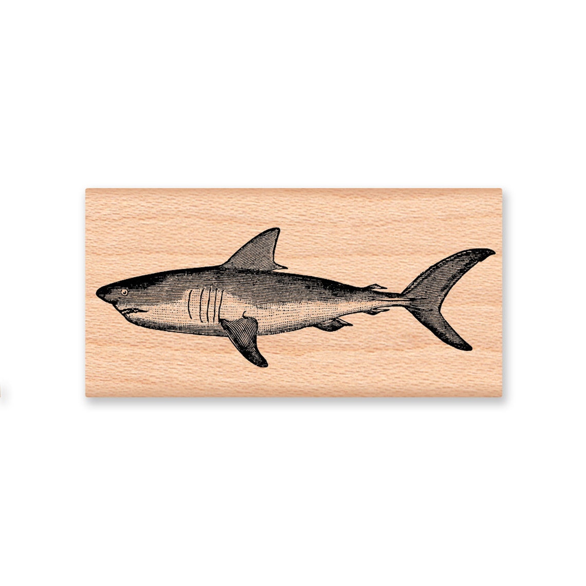 SHARK Rubber Stampocean Animalsea Fishwood Mounted Rubber Etsy