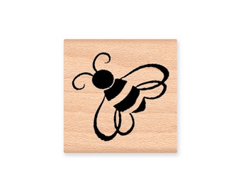 BUMBLEBEE STAMP~honey bee~buzzing bee~small~two sizes~flying bees~wedding stamp~party favor~wood mounted rubber stamp