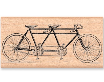 TANDEM BIKE Rubber Stamp~Bicycle Stamp~Two Sizes Large and Small~Built for two~Mountainside Crafts~(15-23S)