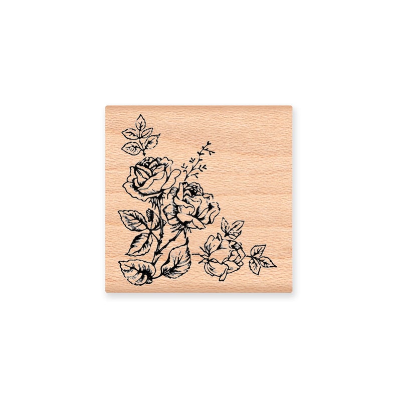 21-28 ROSE FLOWER Rubber Stamp~Flower Spray~Rose Bouquet~Wedding Birthday or Sympathy Stamp~Wood Mounted Stamp by Mountainside Crafts
