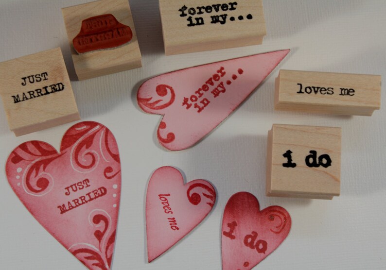 I Do RUBBER STAMP Wedding Sentiment Proposal We're Engaged Etsy