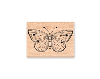 HAPPY MOTH Rubber Stamp~Moths~Butterfly~Bug~Insect~Summer Nights~Night Light~Moth to Flame~Mountainside Crafts~wood mounted (34-25)