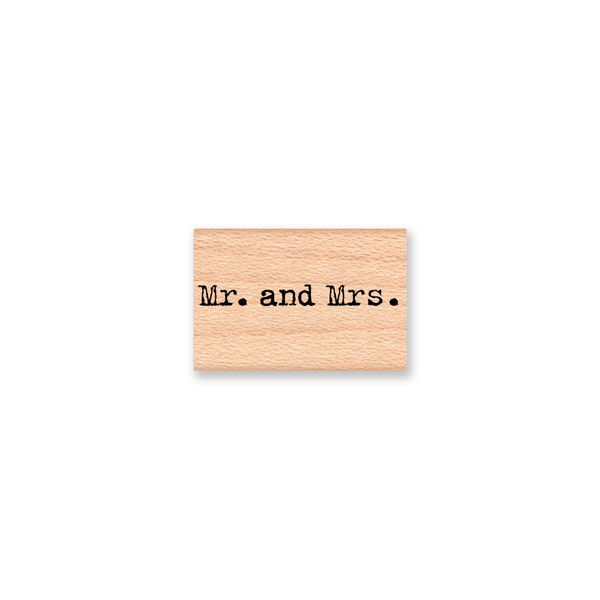 Mr. and Mrs. Rubber Stamp~Wedding or Anniversary DIY Card Making Stamp~Wood Mounted~Mountainside Crafts.