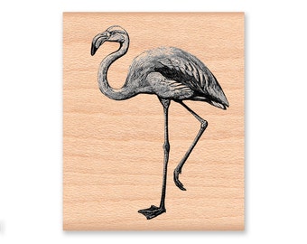 FLAMINGO BIRD Rubber Stamp~Wood Mounted Rubber Stamp by Mountainside Crafts (27-21)