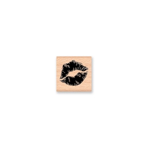 LIPS KISS Rubber Stamp~Lipstick Kiss~SWAK~Love~Wedding~Valentine~Love You~ Wood Mounted Rubber Stamp (22-19SM)(40-17LG)