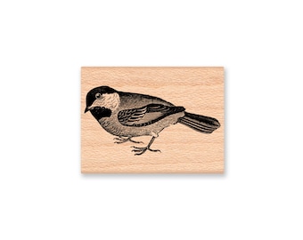 LITTLE CHICKADEE Rubber Stamp~Black Capped Chickadee~North American Bird~Crafting and Card Making Supplies~Mountainside Crafts (34-27)