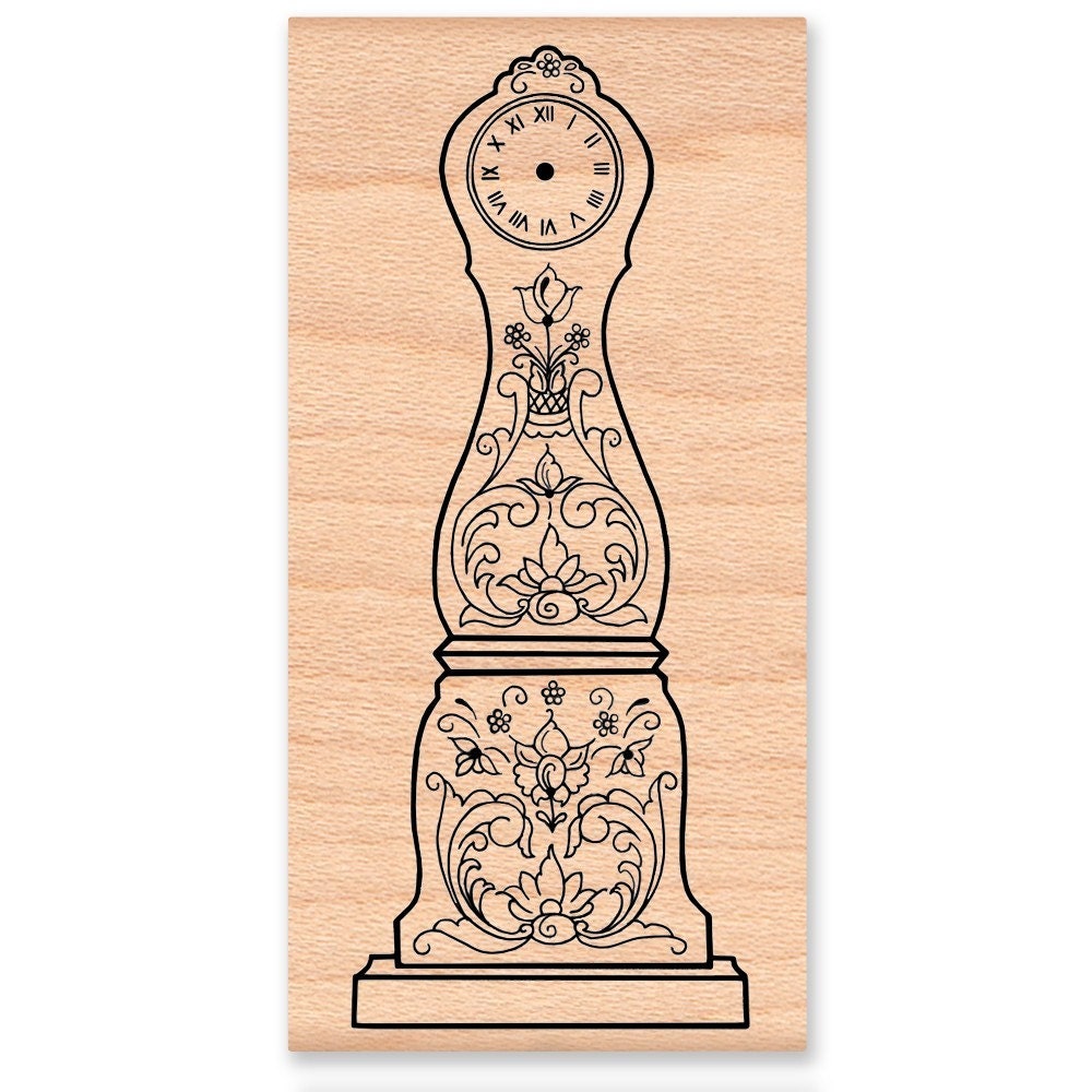 GRANDFATHER CLOCK Rubber StampScandinavian DecorRosemal Etsy