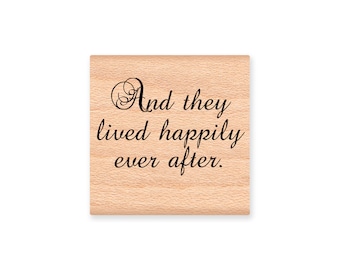 And they lived happily ever after~Rubber Stamp~Wedding, Anniversary~Wood Mounted Rubber Stamp by Mountainside Crafts (28-03)