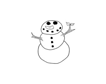 SNOWMAN Rubber Stamp Christmas Holiday Card Making Cling Stamp from Mountainside Crafts (51-02)