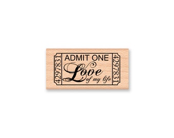 TICKET TO LOVE-  - wood mounted rubber stamp -(mcrs 22-09)