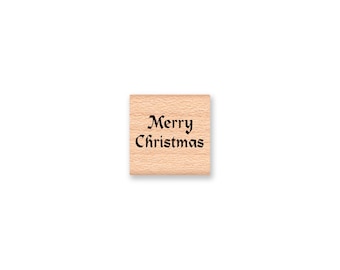 MERRY CHRISTMAS - Wood Mounted Rubber Stamp (mcrs 12-07)