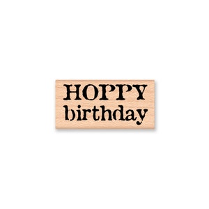 HOPPY birthday -wood mounted rubber stamp(33-23)
