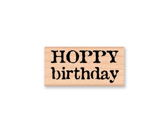 HOPPY birthday -wood mounted rubber stamp(33-23)