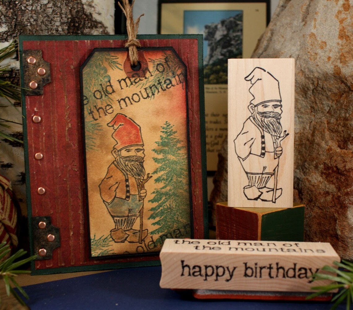 HAPPY BIRTHDAY - Wood Mounted Rubber Stamp (08-23) - Etsy