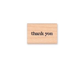thank you Rubber Stamp~Small Thank You Stamp~Type Font~Wood Mounted Rubber Stamp by Mountainside Crafts (14-69)