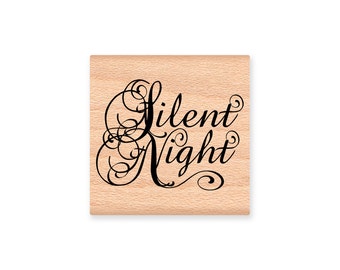 SILENT NIGHT-Wood Mounted Rubber Stamp (mcrs 26-07)