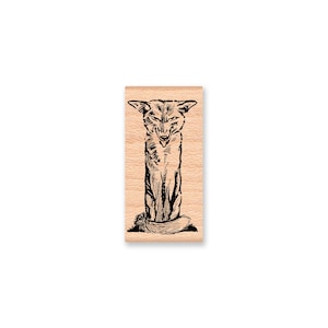 Sello de goma FOX ~ sello de goma montado en madera (21-33)