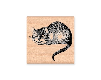 CHESHIRE CAT Rubber Stamp~Alice in Wonderland Cat~-Wood Mounted Rubber Stamp (MCRS 27-14)