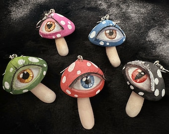 Eye Mushroom Earrings - Custom colours