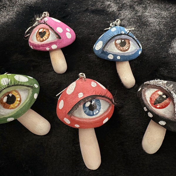 Eye Mushroom Earrings - Custom colours