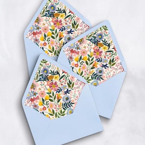 Bright Floral Pattern Wedding Envelope Liner - SET OF 25, Printed Envelope Liners for Wedding Invitations